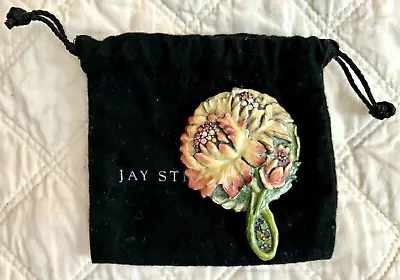 Beautiful Jay Strongwater Enamel Hand Mirror-swarovski Crystalsflowers & Bag • $69.99
