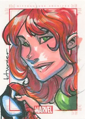 Marvel 70th Anniversary Sketch Card Mary Jane By Bryan Turner • $1.23