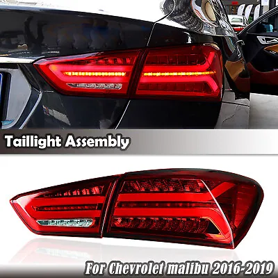 Pair For Chevrolet Malibu LED Rear Lamps Assembly LED Tail Lights 2016-2019 Red • $335.05