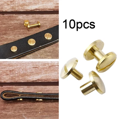 £4.39 • Buy 10x Arc Brass Leather Belt Screw Wallet Chicago Screw Nail Solid Rivet Stud Head