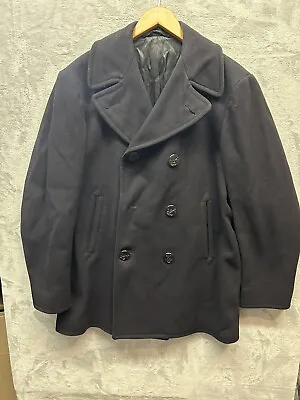 Vintage US NAVY PEA COAT Naval Clothing Kersey Wool Pembroke 40  Euro 50 READ! • $79.95