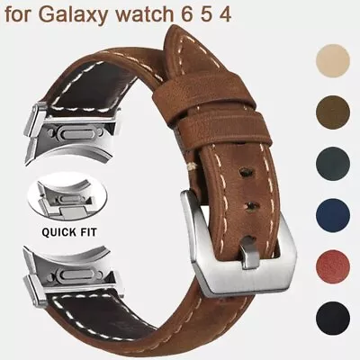 Quick Fit Leather Band Strap For Samsung Galaxy Watch 4 5 6 40/44m Classic 43/47 • $19.99