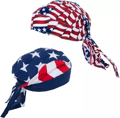 American Flag Durag - USA Doo Rag - Dew Rags For Men - Patriotic Skull Caps - • $20.85