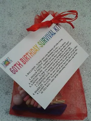 60TH BIRTHDAY Survival Kit Fun Unusual Novelty Present Gift For Him Or Her       • £3.95