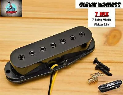 G.M. 7 Hex 7 String Single Coil Middle Pickup Black / Black Poles • $16.95