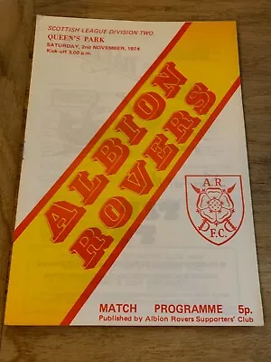 Albion Rovers V Queens Park 1974/75 • £2.99