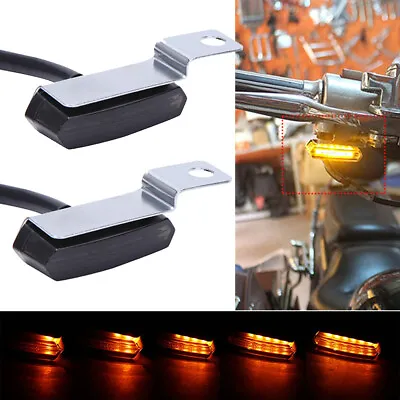 Mini LED Turn Signal Indicator Amber Light For Harley Davidson Softail Slim FLSL • $14.11