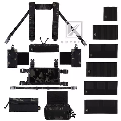 KRYDEX MK3 Micro Fight Chassis Chest Rig Shoulder Strap Mag Pouch Black Camo Lot • $12.99