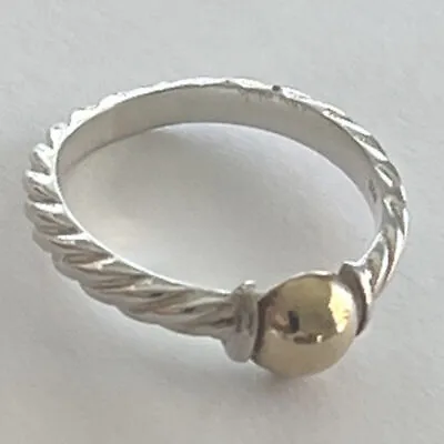 Cape Cod Style Sterling Silver And 14K Gold Twist Ring Reg $89.00 - Sale $31.00 • $31