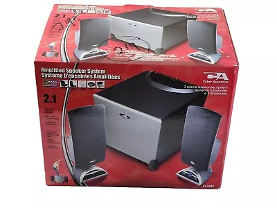 Brand New Cyber Acoustics CA-3080 14W Powered 2.1 Speaker System 3pc Subwoofer  • $59.99
