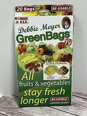 Debbie Meyer Green Bags Fruit Veg - 20 Bags Made In USA 2 Sizes 17 X12   15 X9  • $13.99