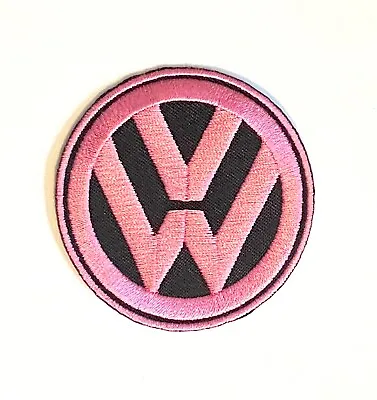 Embroidered Patch - VW - Volkswagen - Pink - Iron-on/Sew-on  • $5.95