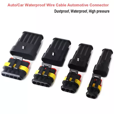 1.5 Sheath Terminal AMP 1-6 Pin Plug Kits Electric Wire Car Waterproof Connector • £13.20