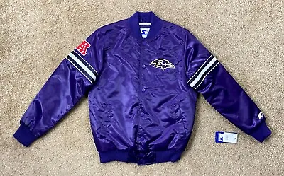 Baltimore Ravens Jacket Starter  PURPLE NFL Snap Down Jacket   M L XL 2X • $117.50