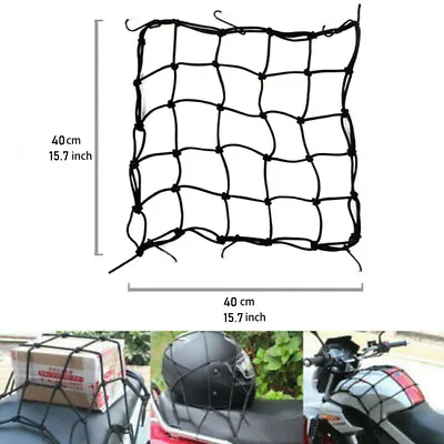 Cargo Net Motorcycle Helmet Mesh Luggage Tie Down Bungee Cord 15.7*15.7 Inch • $6.99