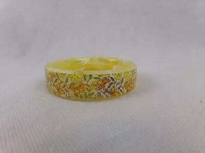 Vintage 70's Acrylic Yellow Butterfly Bangle Bracelet • $22