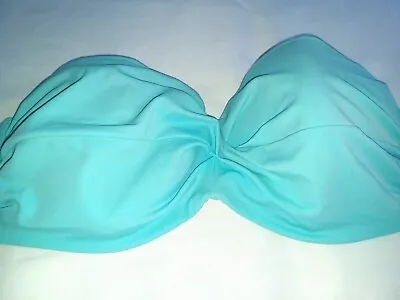 Victoria Secret 36DD Swim Top Bra Bandeau Strapless Aqua Blue Sexy Push Up • $14.99