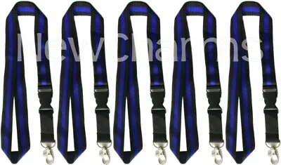 $10.88 • Buy 5 LANYARDS W/ Detachable Key Chain Thin Blue Line Police Officer Law Enforcement