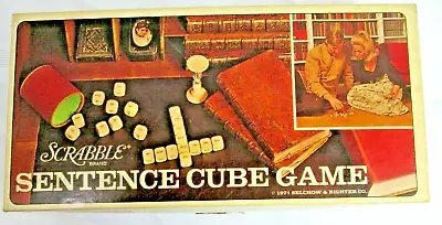 Vintage Scrabble Sentence Cube Game 1971 Complete Selchow & Righter Wood Dice • $12.95