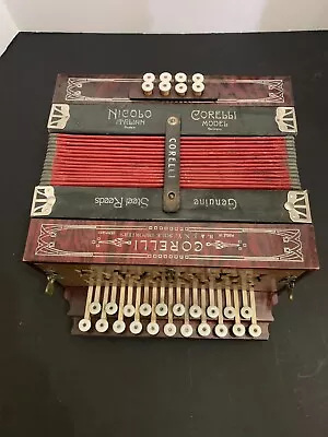 Antique Nicolo Corelli Italian Model Diatonic Accordion Steel Reeds Germany • $185.50