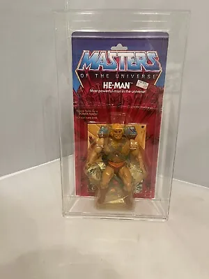 Master Of The Universe Motu He-man 8 Back 1981  Figure New With Acrylic Case • $4999