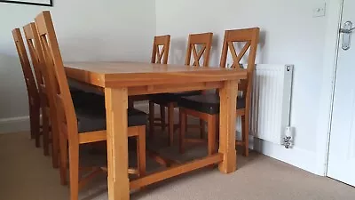 Oak Dining Table And 6 Chairs • £250