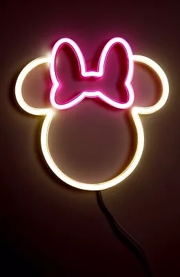 Disney Minnie Mouse YELLOWPOP LED Neon Wall Light Kids Room Decoration Design • $21.95