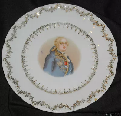 Old C.t. Germany Porcelain Portrait Plate With French King Louis Xvi • $29.99