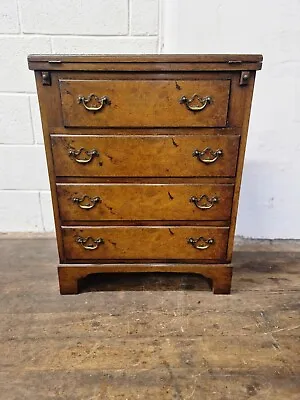 Burr Walnut  Bachelors Chest Of Drawers / Desk ANTIQUE GEORGIAN STYLE • £295