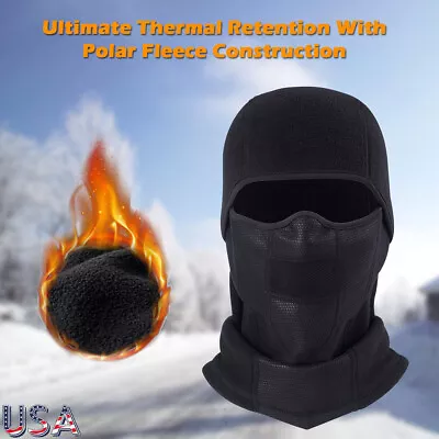 Motorcycle Face Mask Wind Thermal Fleece Balaclava Riding Gear Winter Head Cover • $9.89