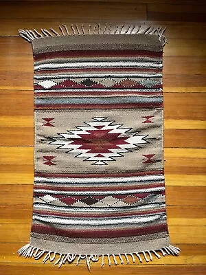 Vintage Southwest Style Woven Rug - Wall Hanging 2' X 3' Wool Blend • $6.50