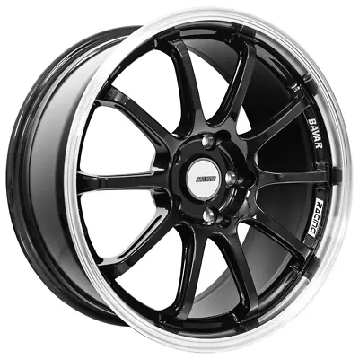 F18x8/R18x9  Flow Formed Staggered Bavar Racing BVR03 Gloss Black/Dia (P14) • $699