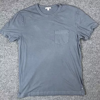 JAMES PERSE Standard Mens Large Size 3 Gray Short Sleeve T Shirt USA MADE Pocket • $26.99