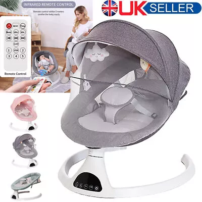 Electric Baby Swing Cradle Bouncer Rocker Chair Music Toy LED Display Bluetooth • £69.90
