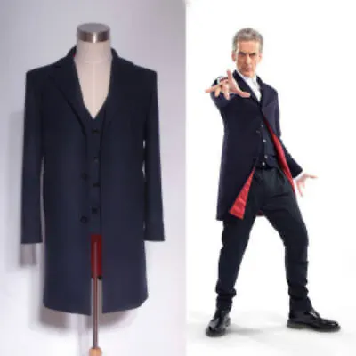 £46.80 • Buy Doctor Who 12th Dr. Dark Blue Frock Coat + Vest Set Costume <Custom Made> Suit