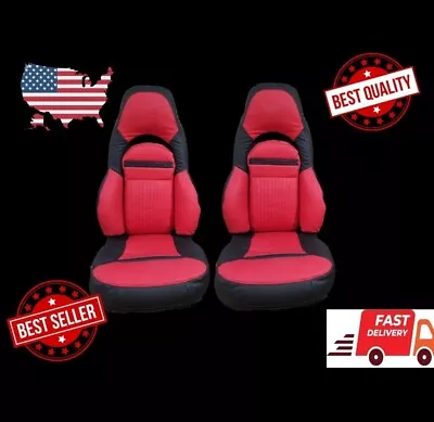 Custom Made Fit Corvette C5 Sports Car Seat Covers 97-04 Black With Red • $309.99