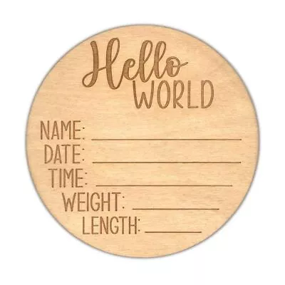 Hello World Newborn Welcome Sign 15 Cm Birth Baby Name Plaques • $12.25