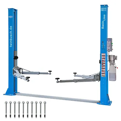 2 Post Lift 4.2 T Twin Busch ® BASIC-Line TW242M - Two Post Car Lift Ramp Jack • £1799