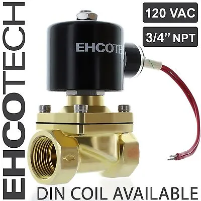 3/4  Brass Electric Solenoid Valve 110V 120V Volt AC  Water Air Gas VITON NC B21 • $36.20