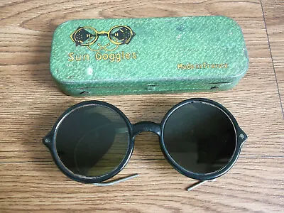 Rare Vintage  SUN GOGGLES  With Tin Case Made In France. • $175