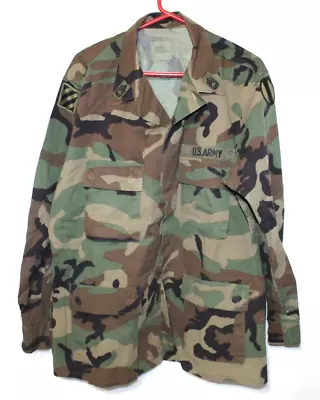 Army Woodland Camo BDU Shirt Large Regular Coat USGI Hunting • $24.95