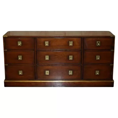 Harrods Kenney Mahogany & Brass Military Campaign Sideboard Chest Of Drawers • $4662.56