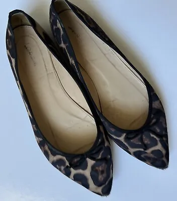 J Crew Women’s Pointed Toe Ballet Flats Shoes Leopard Animal Print Size 9.5 • $3.99