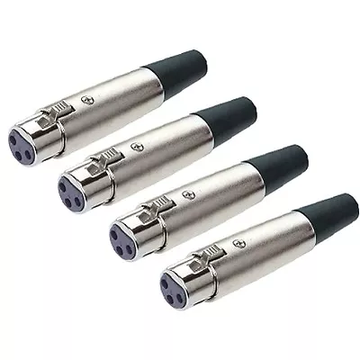 NEW 4 Pack XLR Female Jack 3-pin Microphone Cable Connectors • $9.95