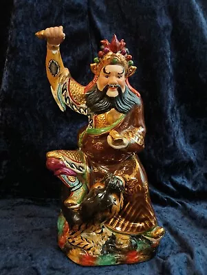 Chinese Porcelain Dragon War God Guan Gong Guanyu Yunchang Sword Statue Figure • $41.99