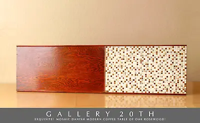 Tile Mosaic & Oak Rosewood Danish Modern Table! Mid Century Kagan Atomic Coffee • $4900