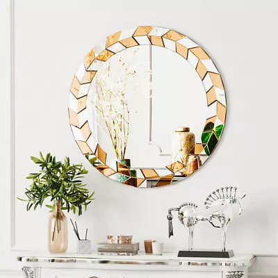 Wisfor Wall Silver Glass Sunburst Hanging Mirror W/ Beveled Edge Living Room Dec • $89.90