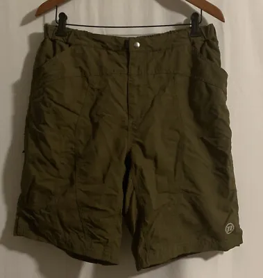 Novara Mens Mountain Bike Cycling Cargo Shorts Lined Padded Brown Size Large L • $36.56