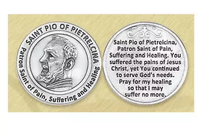 Saint St. Pio - Prayer To St.  Pio - Pocket Token Coin  • $3.50