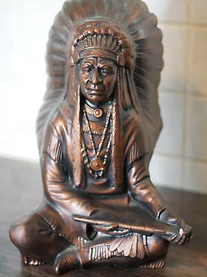 Native American Indian Bronze Figure Byron Molds Casting 1974  • £40